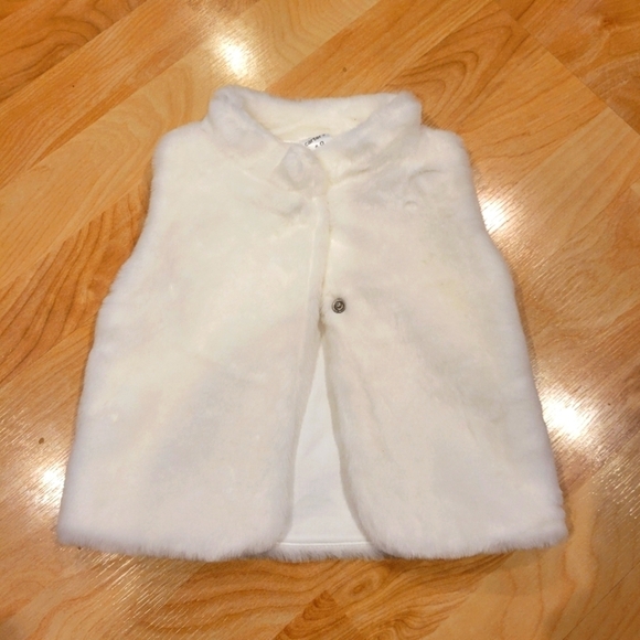 Carter's Other - Carter's Snap Faux Fur White Vest Size 18 Months New
